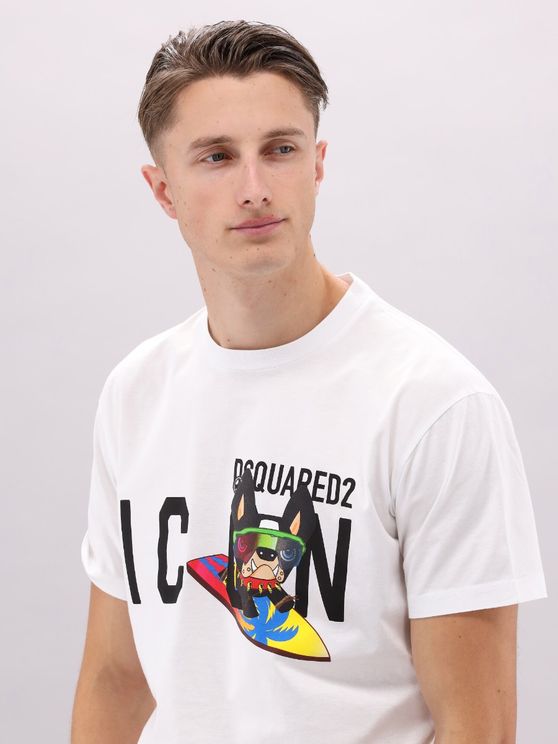 Aardbei Invloedrijk Kraan Dsquared2 T-shirt Icon Ciro Cool Tee White bij Rico Moda